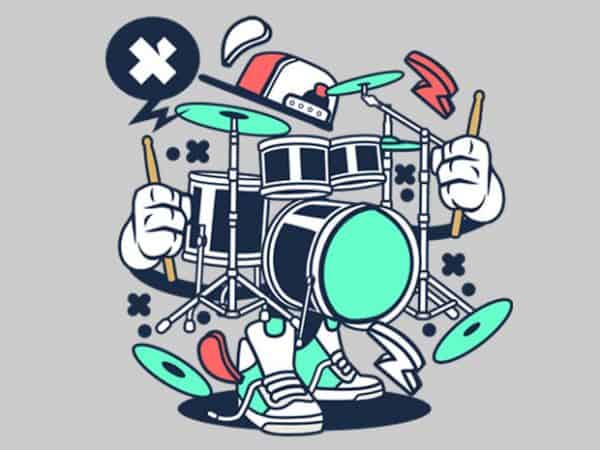 Drum set vector t-shirt design for commercial use