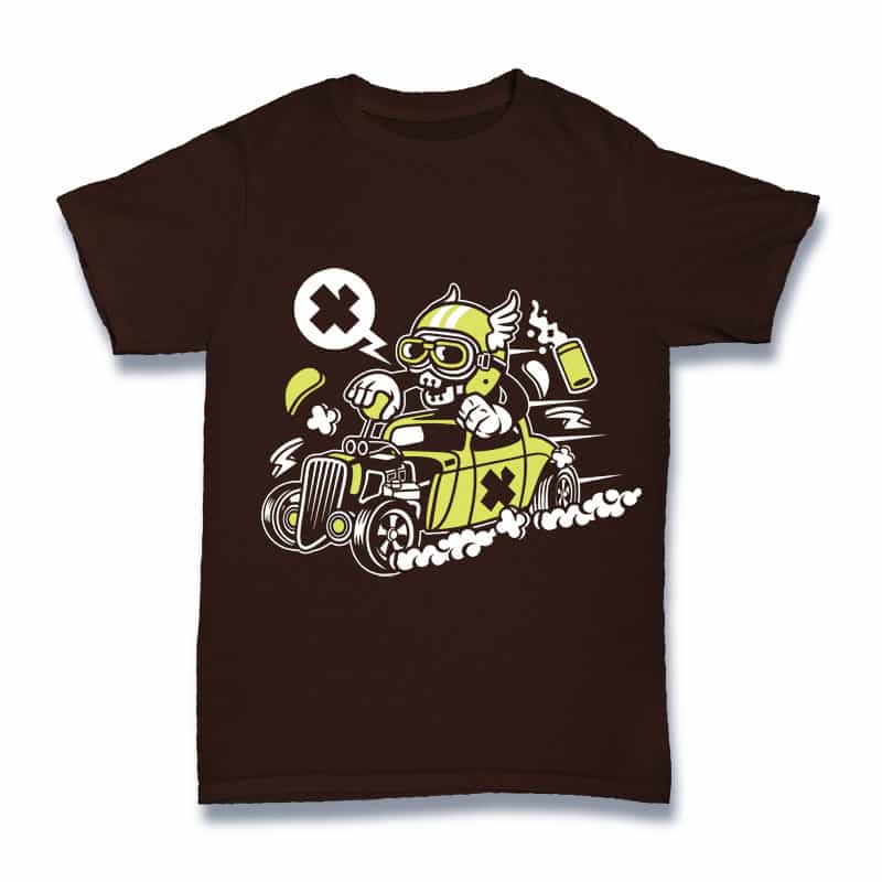 Hot Rod Skull t shirt design png