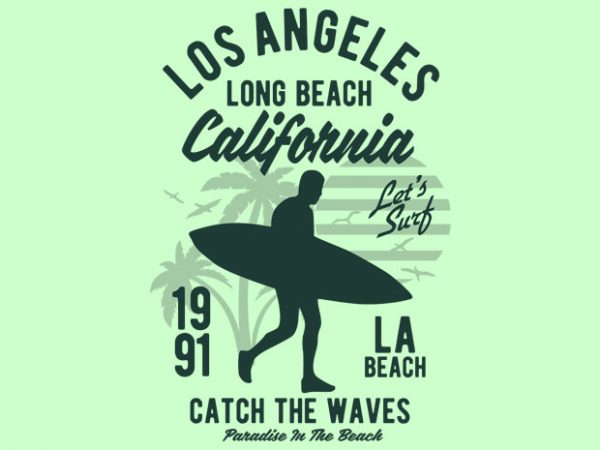 Los angeles long beach t shirt design