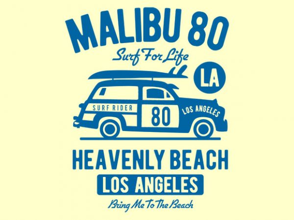Malibu 80 t shirt design