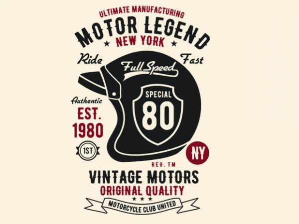 Motor legend helmet t shirt design