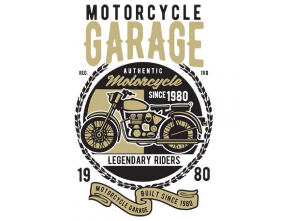 Motorcycle garage classic t-shirt design