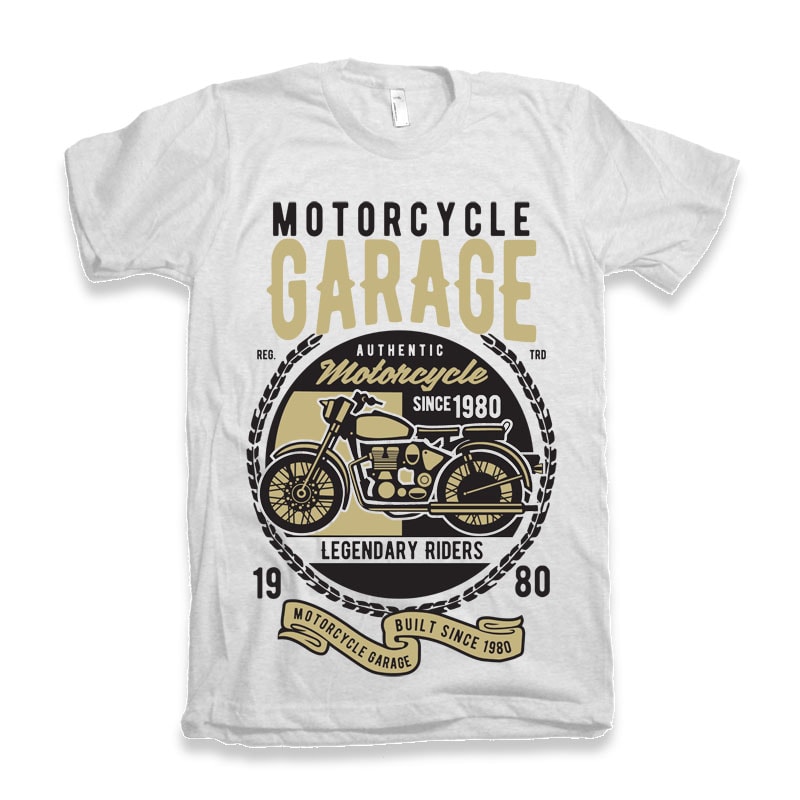 Motorcycle Garage Classic t-shirt design tshirt design for merch by amazon