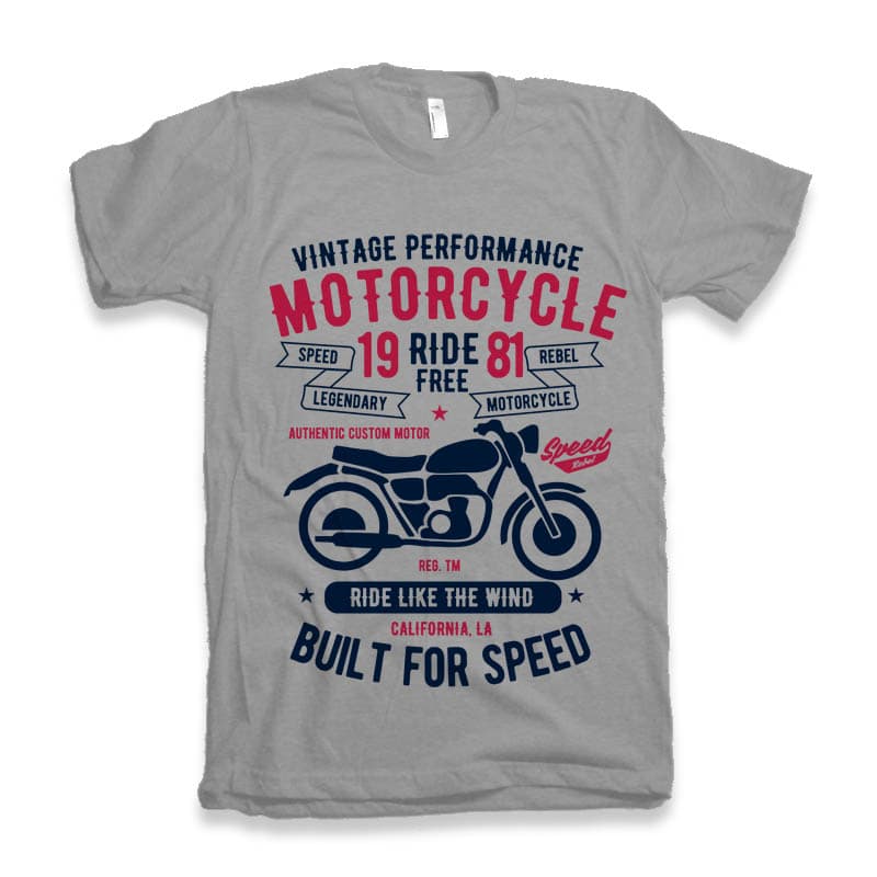 Motorcycle Ride Free t shirt design tshirt design for merch by amazon