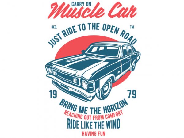 Muscle car t-shirt design