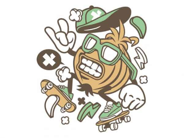 Onion skater tshirt design vector