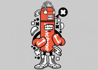 Punch Bag Boxer vector t shirt design for download