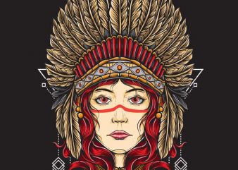 Native Girl t shirt design for sale