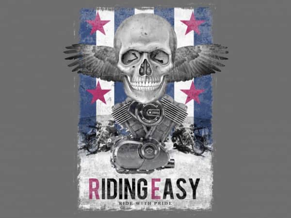 Riding easy commercial use t-shirt design