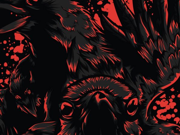 Black crow vector t-shirt design