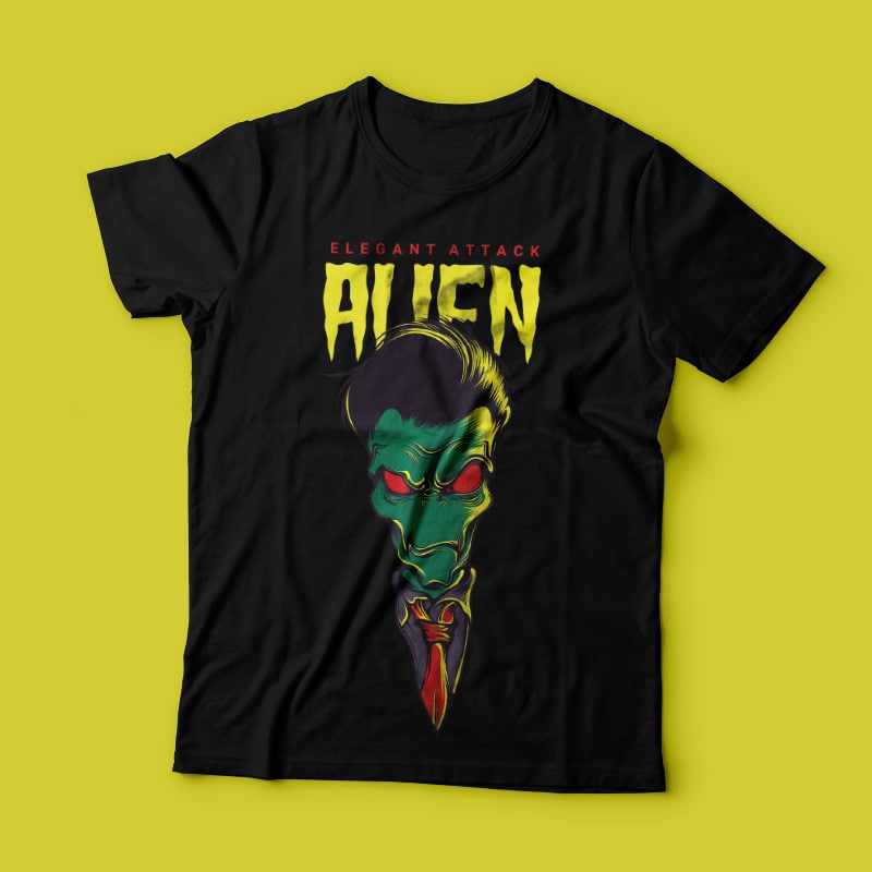 Elegant Alien tshirt design for merch by amazon