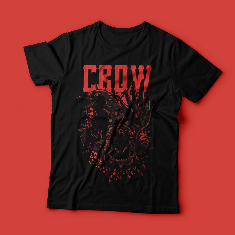 Black Crow tshirt design for merch by amazon
