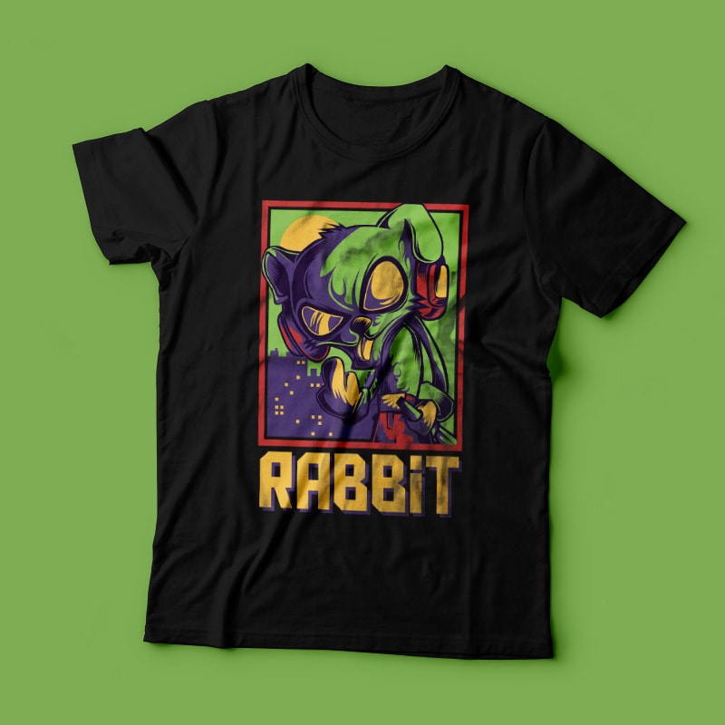 Cool Rabbit vector shirt designs