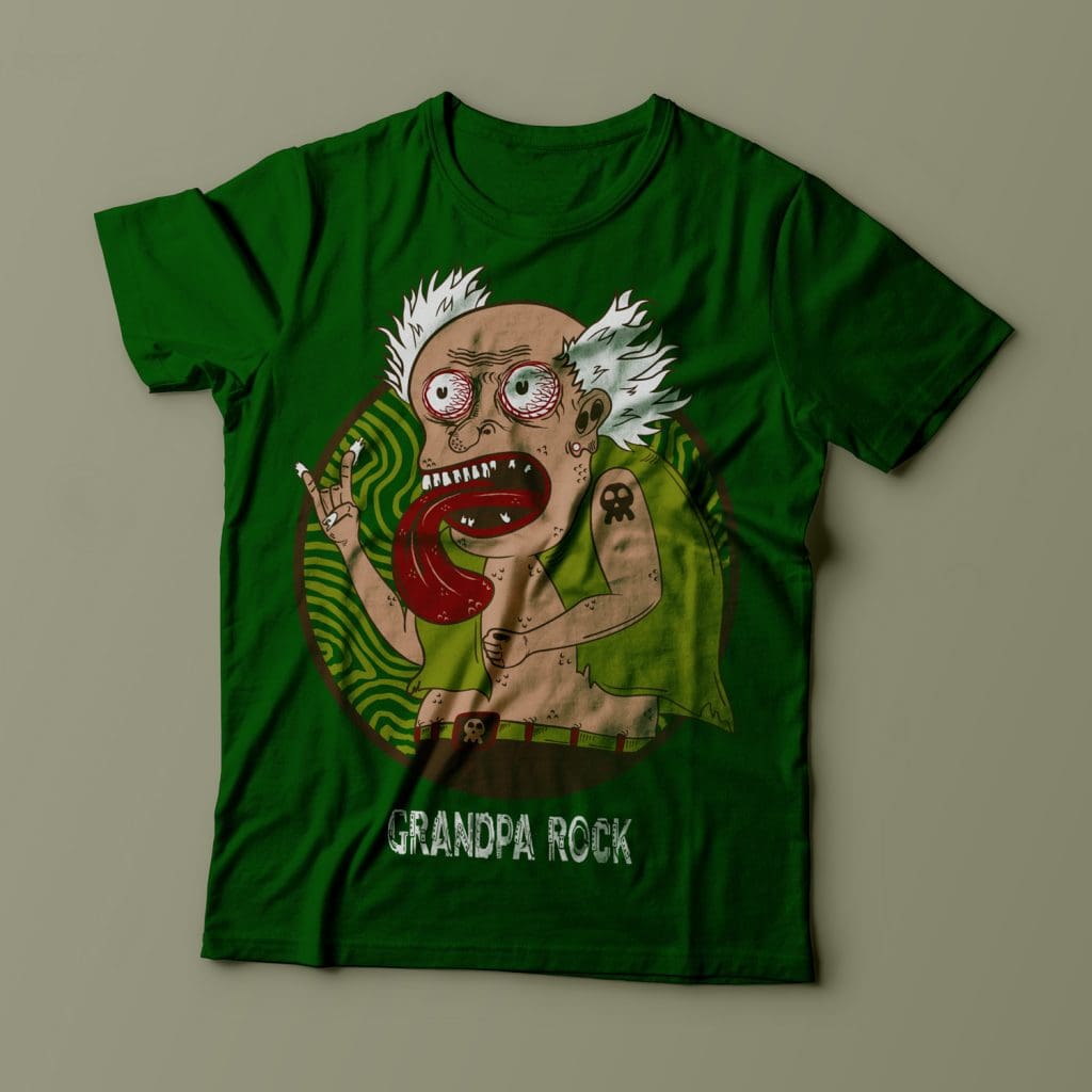 Granpa Punk Tshirt Design tshirt design for merch by amazon
