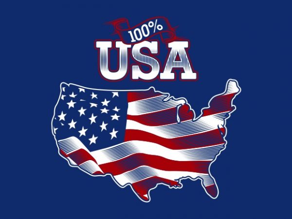 100% usa t shirt design png