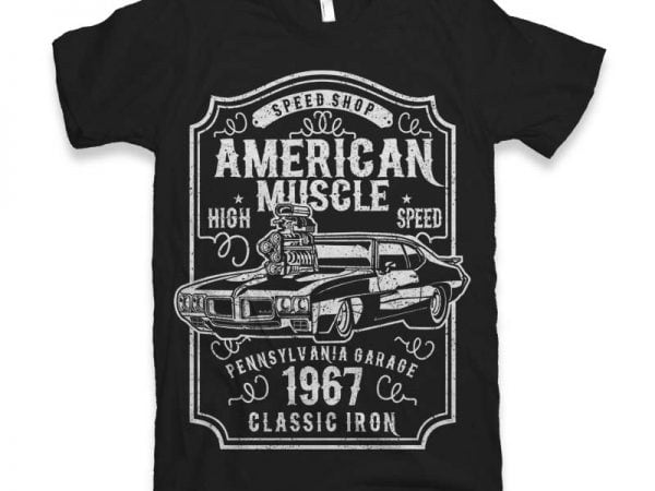 American muscle t-shirt design