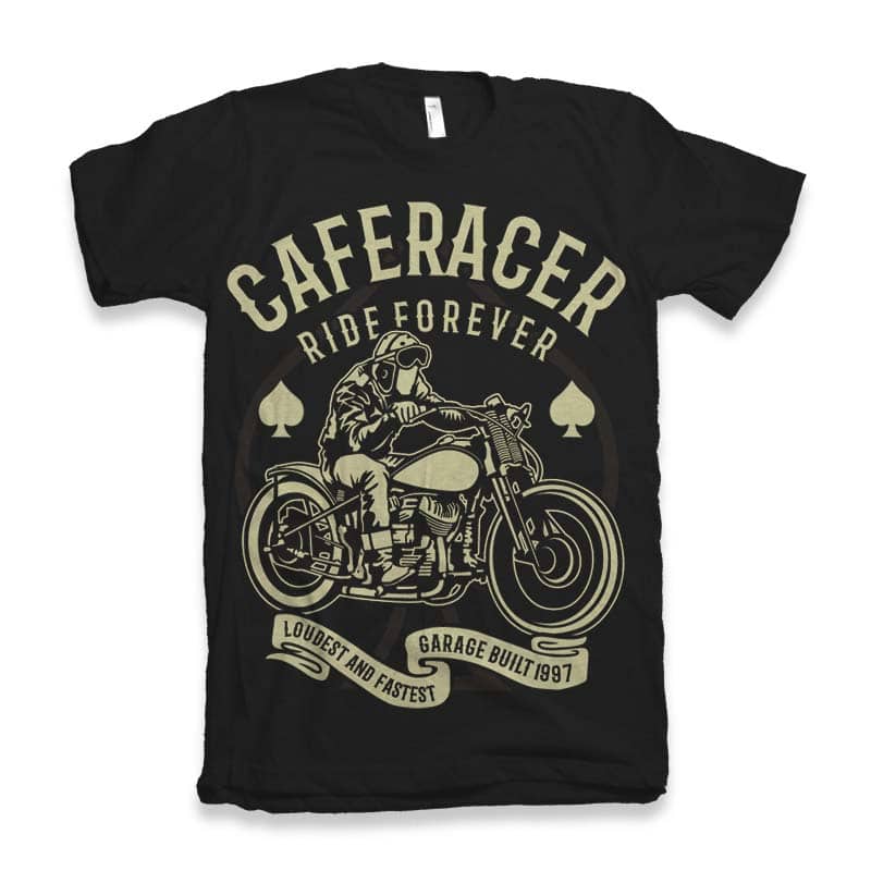 Caferacer Rider Forever t-shirt design t shirt designs for teespring