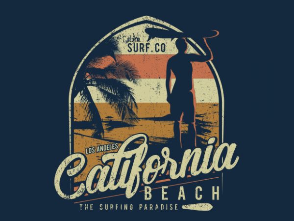 California beach vector shirt design