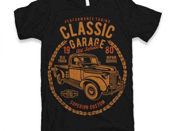Classic garage t-shirt design