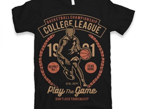 College league vector t-shirt design