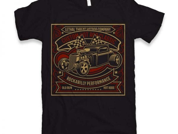 Custom hot rod classic t-shirt design