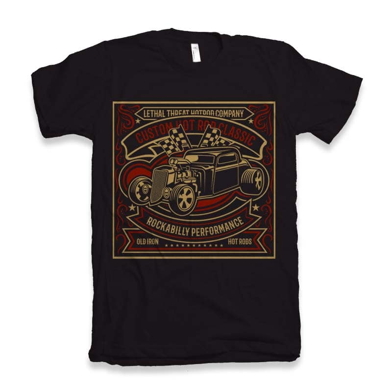 Custom Hot Rod Classic t-shirt design vector shirt designs