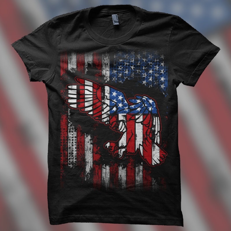 The Eagle Flag tshirt designs for merch by amazon