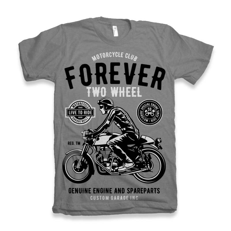 Forever Two Wheel t-shirt design tshirt design for merch by amazon