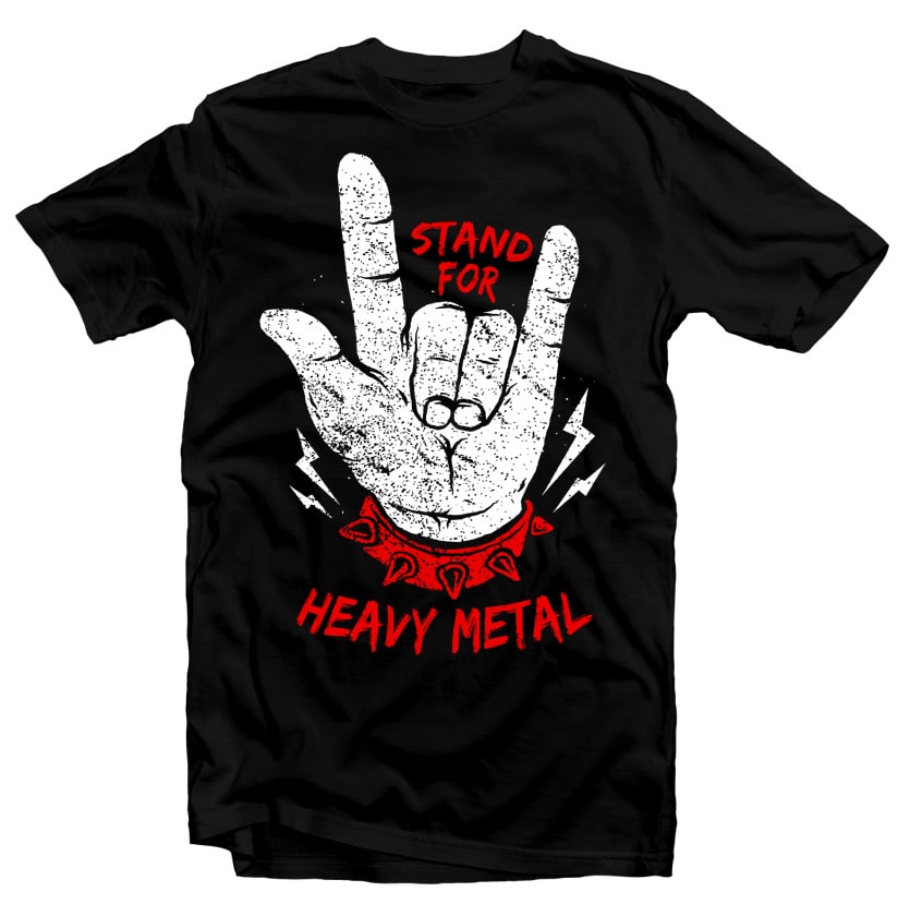Stand up Heavy Metal t shirt design png
