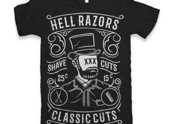 Hell Razors Vector t-shirt design