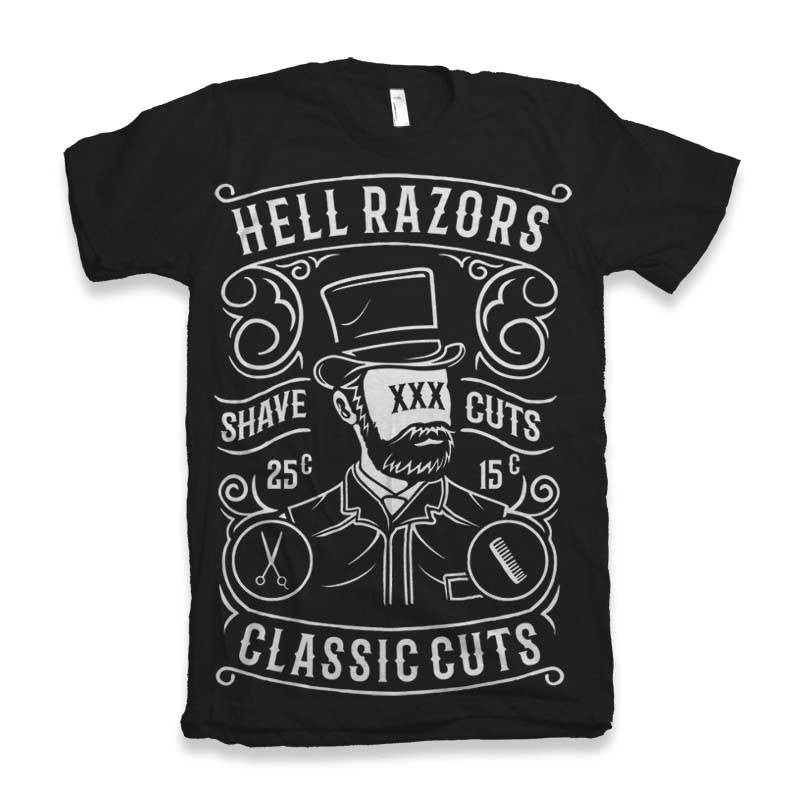 Hell Razors Vector t-shirt design t shirt design png