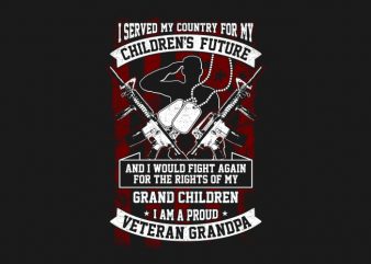 Veteran Grandpa tshirt design for sale