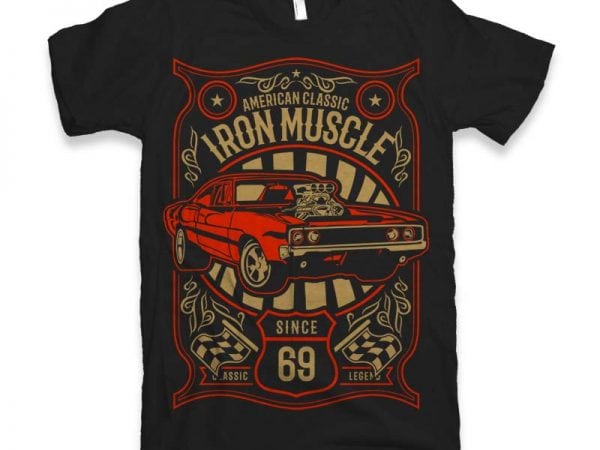 Iron muscle graphic tee design