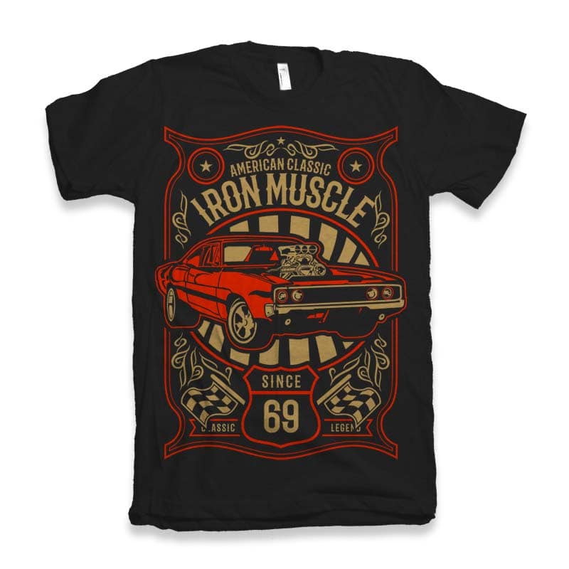 Iron Muscle Graphic tee design t shirt design png
