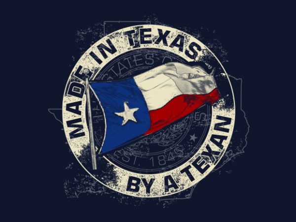 Made in texas by a texan t-shirt design png