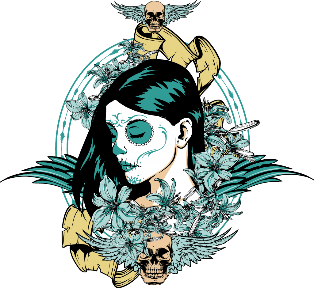 Muerte sagrada tshirt design for merch by amazon
