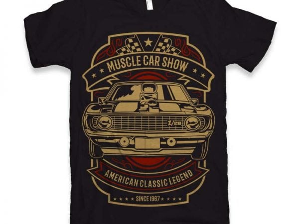 Muscle car show t-shirt design