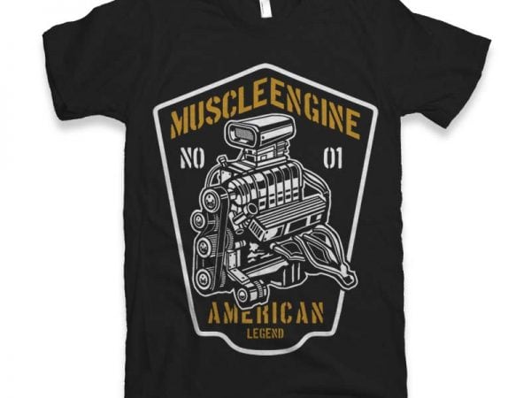 Muscle engine graphic tee design