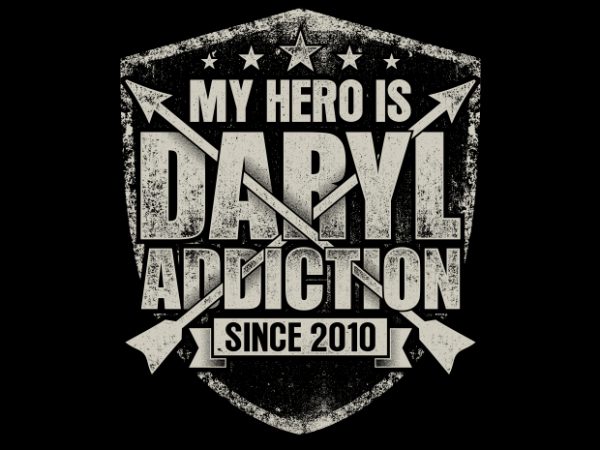 My hero is daryl vector t shirt design artwork