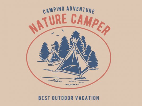 Nature camper tshirt design