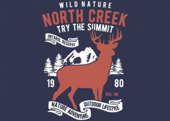 North Creek Deer Nature t shirt design png