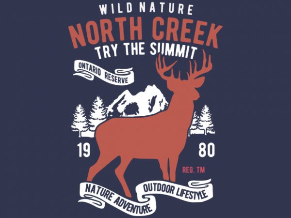 North creek deer nature t shirt design png