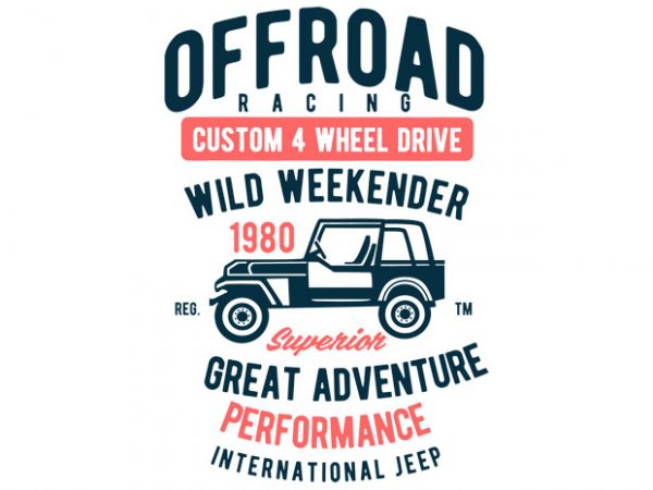 Off road racing t-shirt design