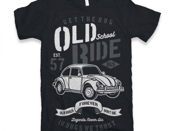 Old school ride t-shirt design