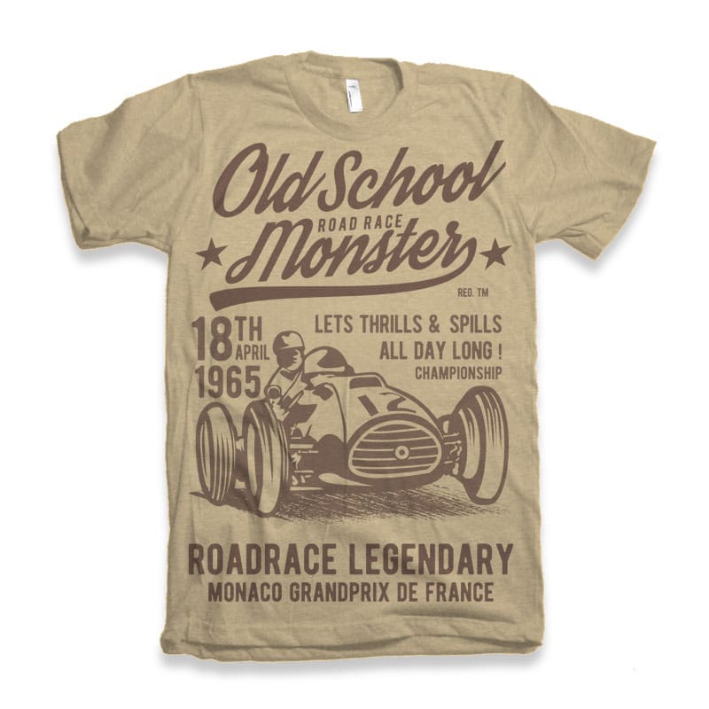 Old School Road Race Monster buy tshirt design