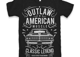 Outlaw American Muscle T-shirt design