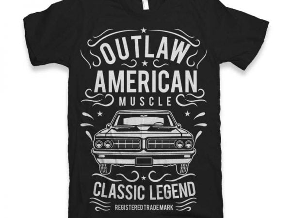 Outlaw American Muscle T-shirt design - Buy t-shirt designs