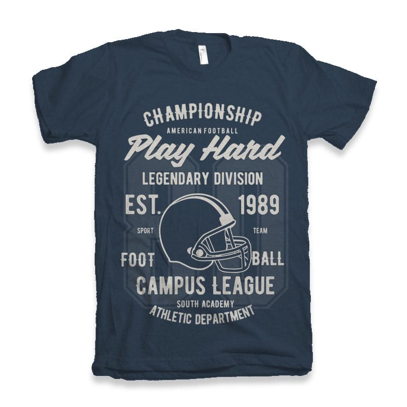 Play Hard Football t-shirt design tshirt design for merch by amazon