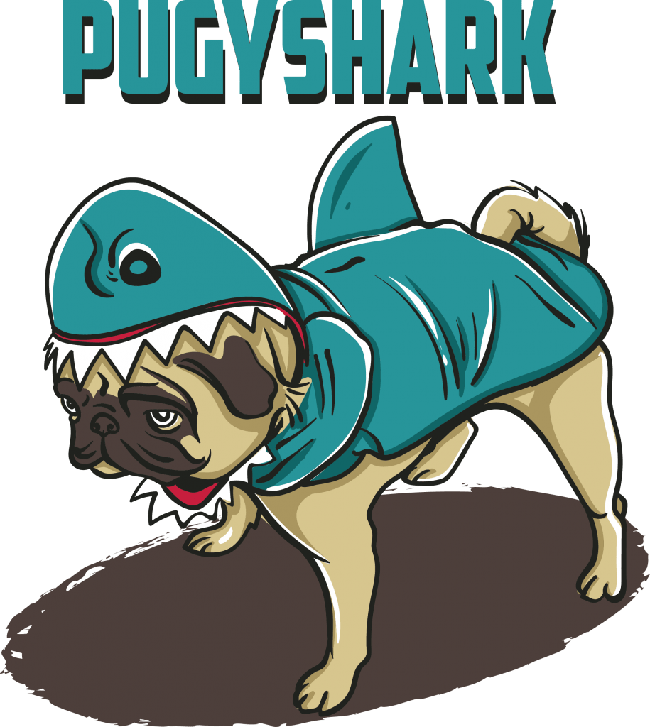 Pugyshark t-shirt designs for merch by amazon