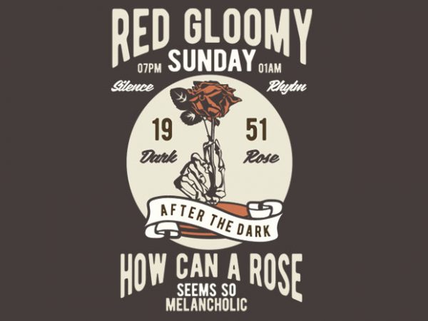 Red gloomy sunday t-shirt design